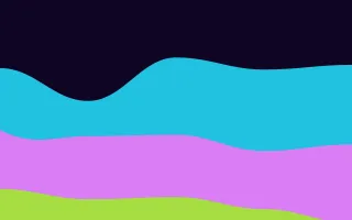 Neon Waves — dark black, teal and purple wave background