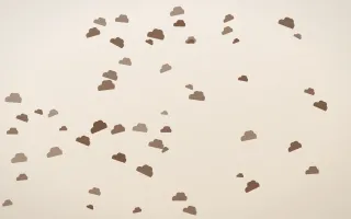 Espresso Clouds II — light brown, orange and beige weather background, variation II
