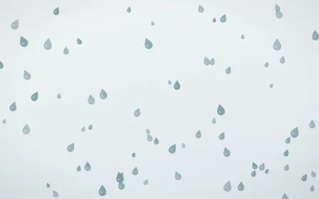 Coastal Fog Raindrops — light blue and white weather background