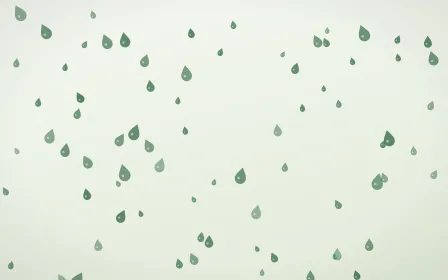 Forest Cream Raindrops — light green and white weather background