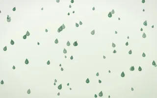 Forest Cream Raindrops III — light green and white weather background, variation III
