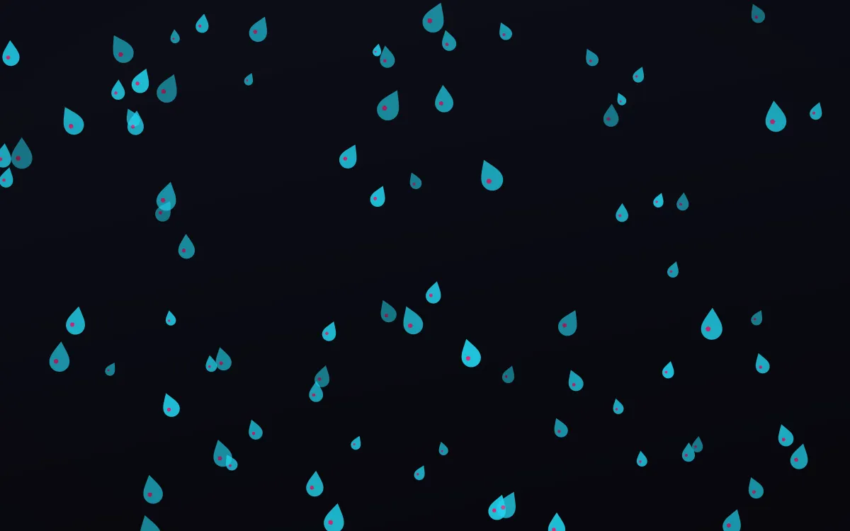 Neonline Raindrops — dark teal, pink and black weather background