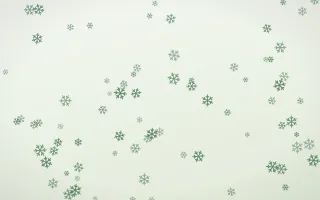 Forest Cream Snowflakes III — light green and white weather background, variation III