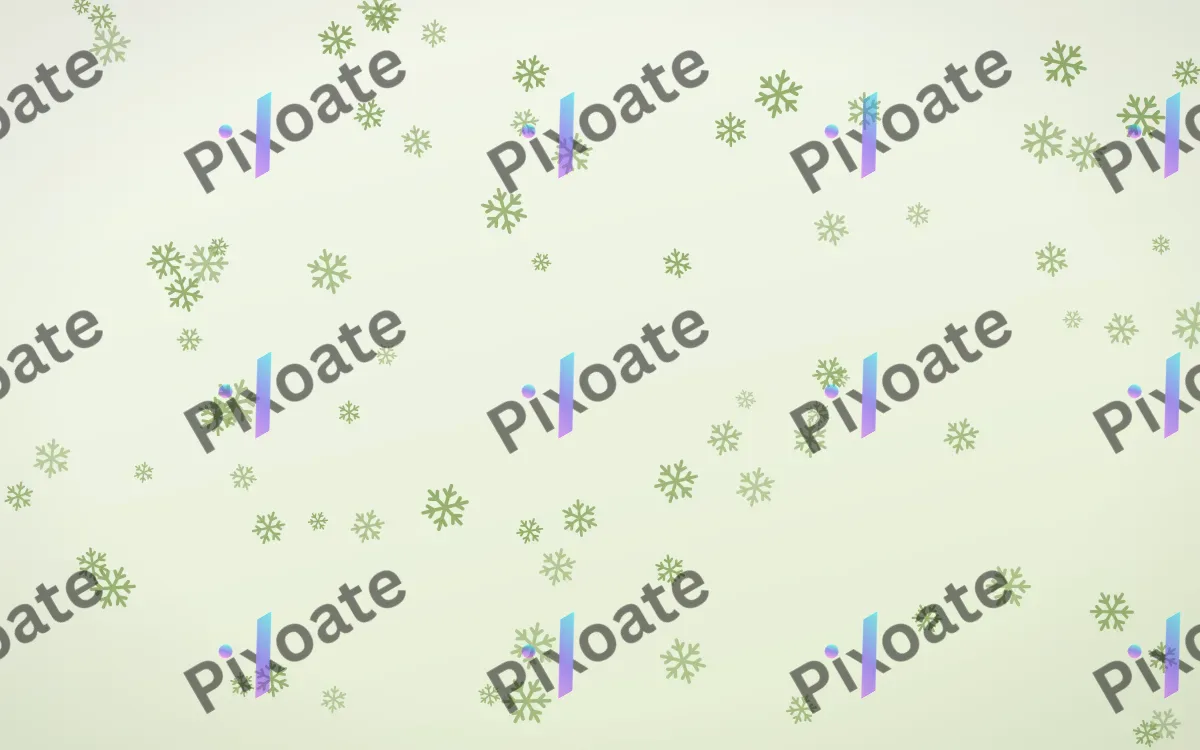 Matcha Latte Snowflakes — light green and white weather background