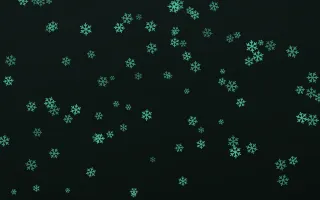 Mint Noir Snowflakes — dark green and black weather background