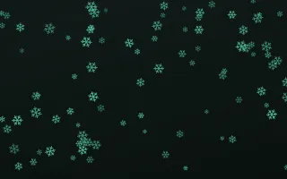 Mint Noir Snowflakes II — dark green and black weather background, variation II