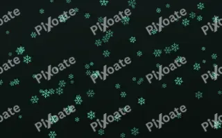 Mint Noir Snowflakes III — dark green and black weather background, variation III