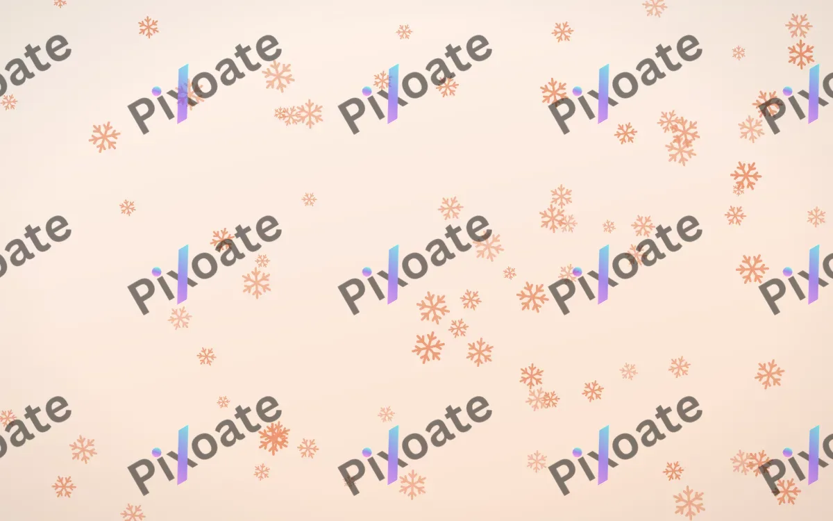 Peach Fuzz Snowflakes — light orange and white weather background