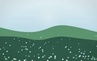 Clear Day Wildflower Meadow II — light blue and green wildflower background, variation II