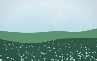 Clear Day Wildflower Meadow IX — light blue and green wildflower background, variation IX