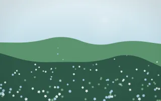 Clear Day Wildflower Meadow VI — light blue and green wildflower background, variation VI