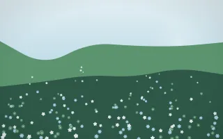 Clear Day Wildflower Meadow X — light blue and green wildflower background, variation X