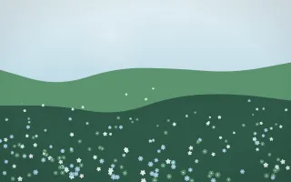Clear Day Wildflower Meadow XI — light blue and green wildflower background, variation XI