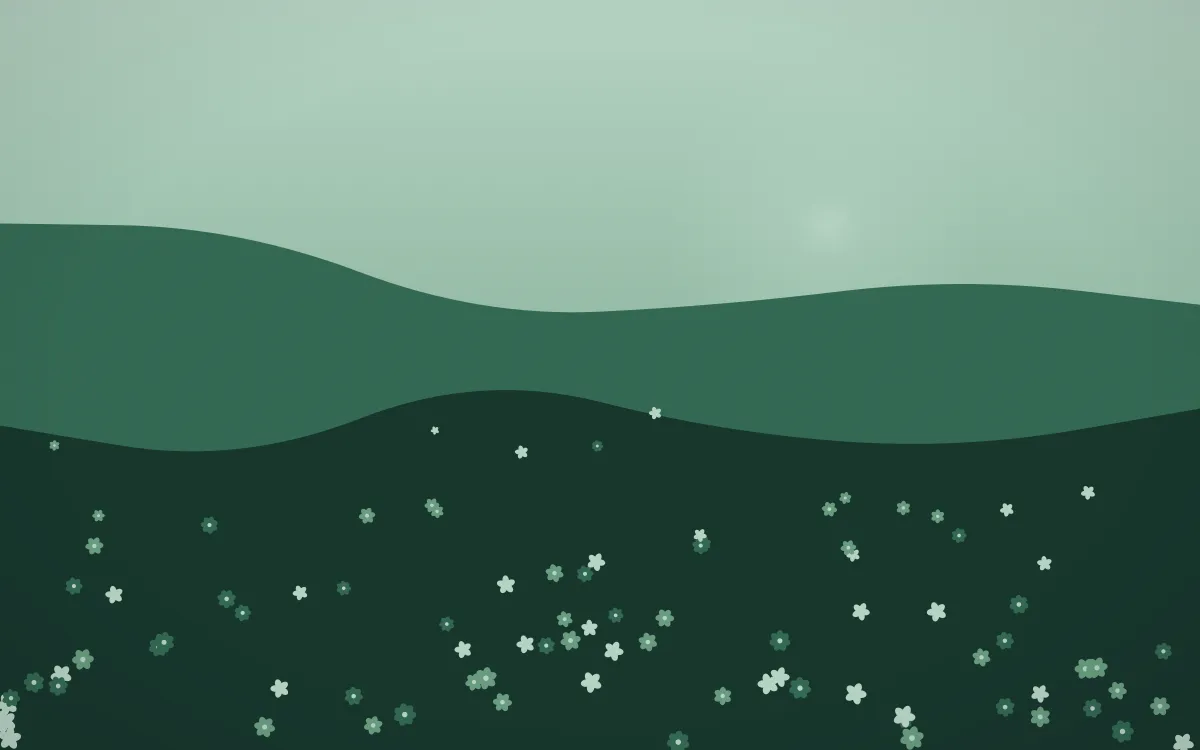 Emerald Mist Wildflower Meadow — dark green wildflower background