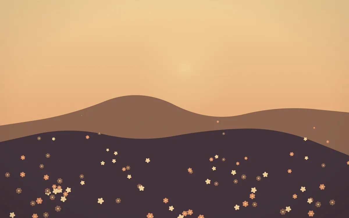 Golden Hour Wildflower Meadow — colourful orange and pink wildflower background