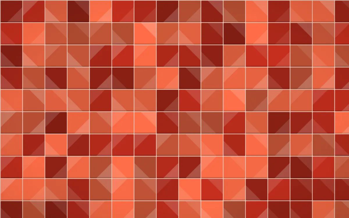 Lantern Festival Petite Zellige — dark orange, red and beige zellige background
