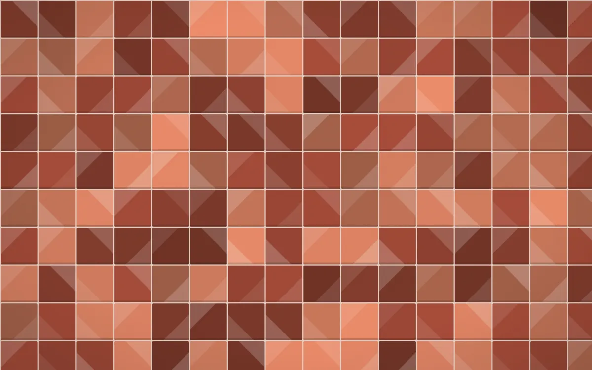 Venetian Rosso Petite Zellige — dark orange, brown and beige zellige background