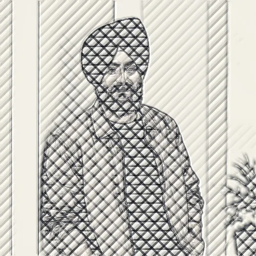 Crosshatch applied to the same source image