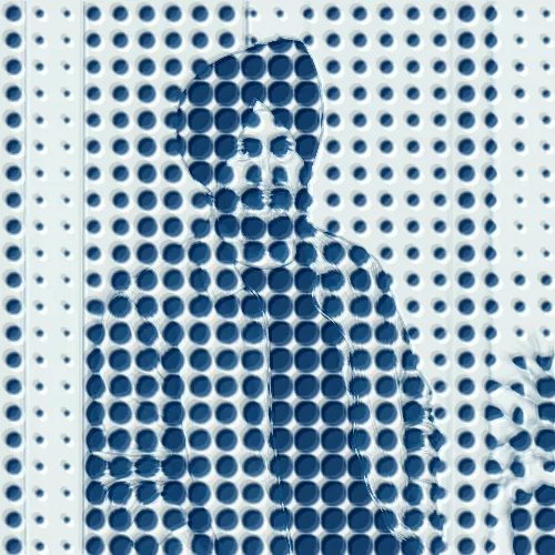 Halftone · Cyanotype Blue · Embossed applied to the same source image