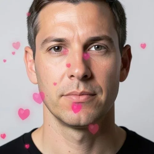 Heart Photos Effect applied to the same source image