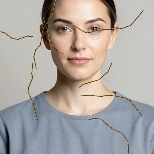 Kintsugi porträtt applied to the same source image
