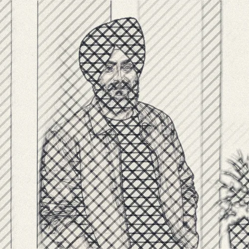 Smudge Hatching applied to the same source image