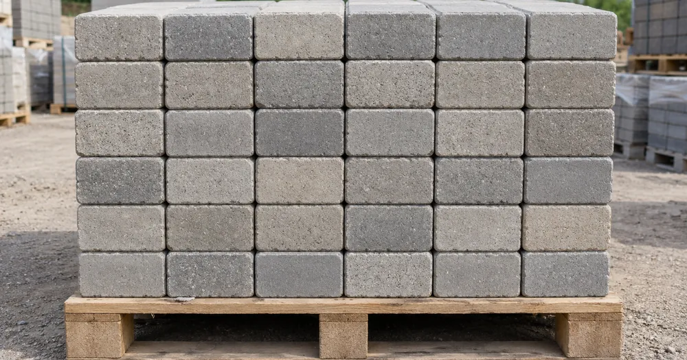 Count paver blocks on a pallet from a photo — count paver blocks in a stack from a photo with marked results