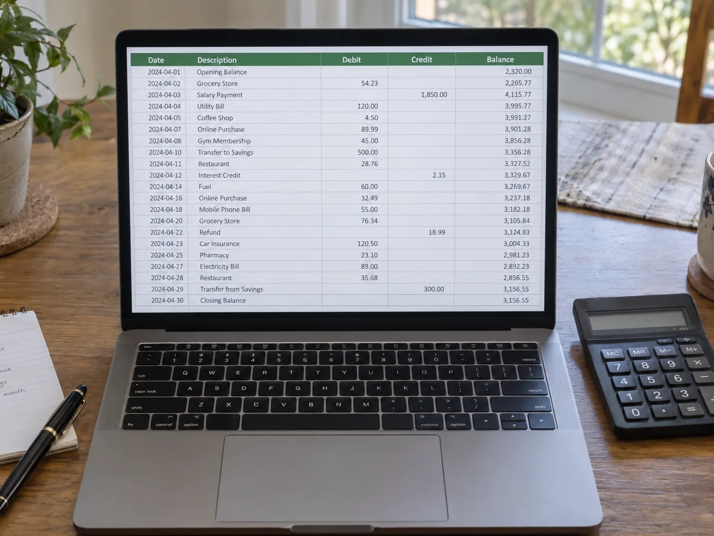Bank Statement to Excel — Review Image Transactions — convert a bank statement photo into an Excel transaction sheet — After
