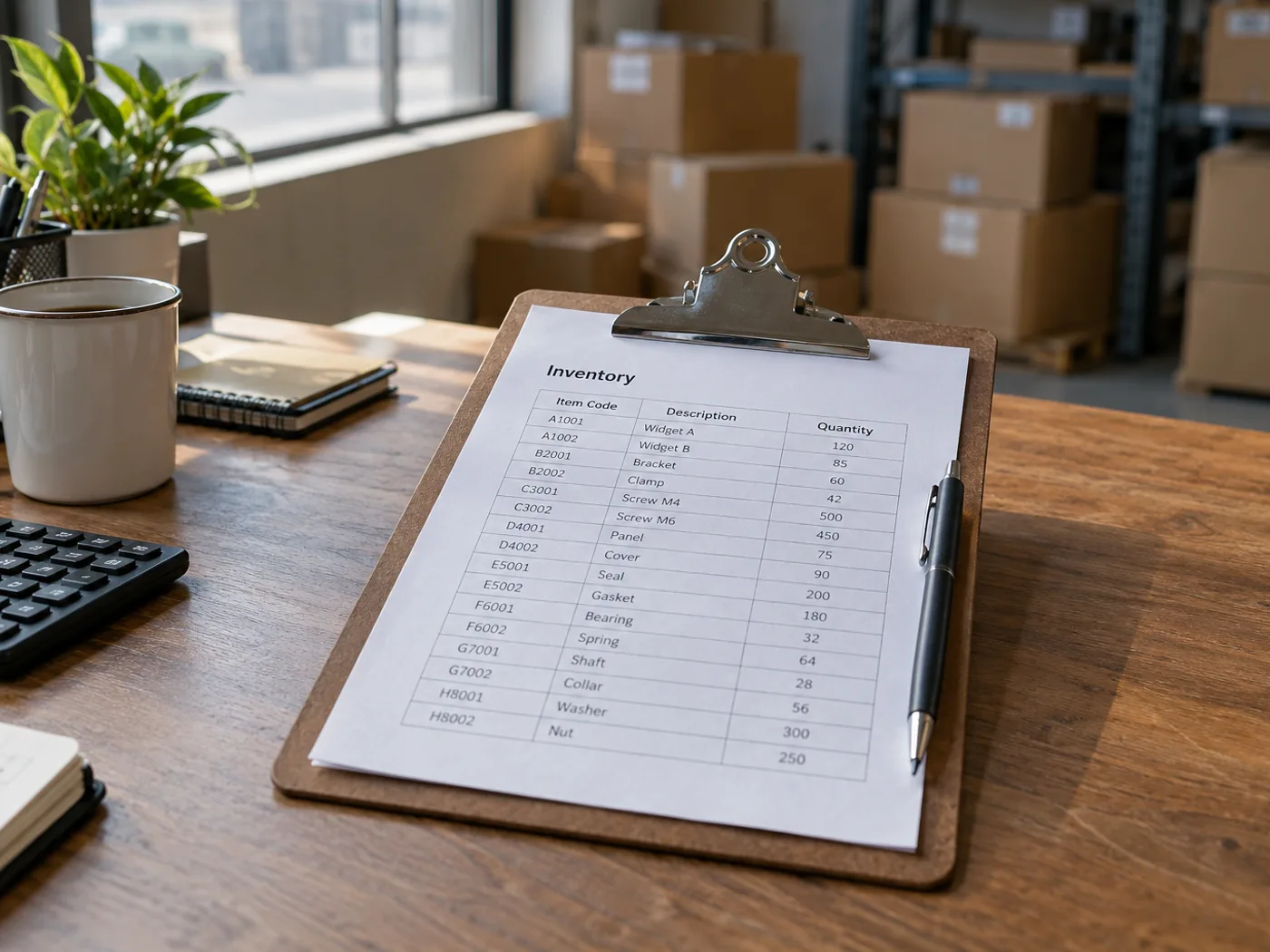 Inventory Sheet to Excel — Digitize Stock Count Images — turn a photo of an inventory sheet into an Excel stock list — Before