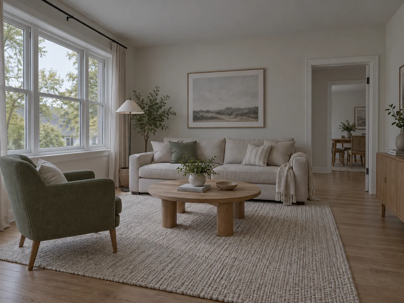 Dim property photo before light adjustment