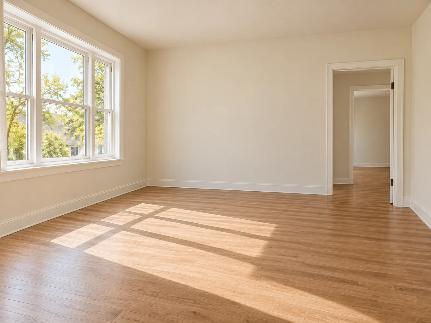 Empty room before virtual staging