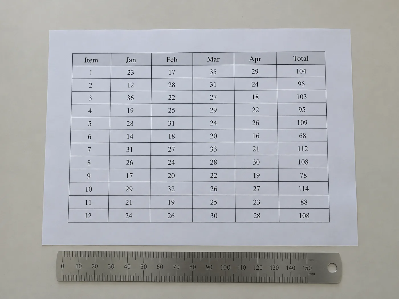 Table Image to Excel — Rebuild Rows and Columns — convert a table image to Excel with rows and columns kept — Before