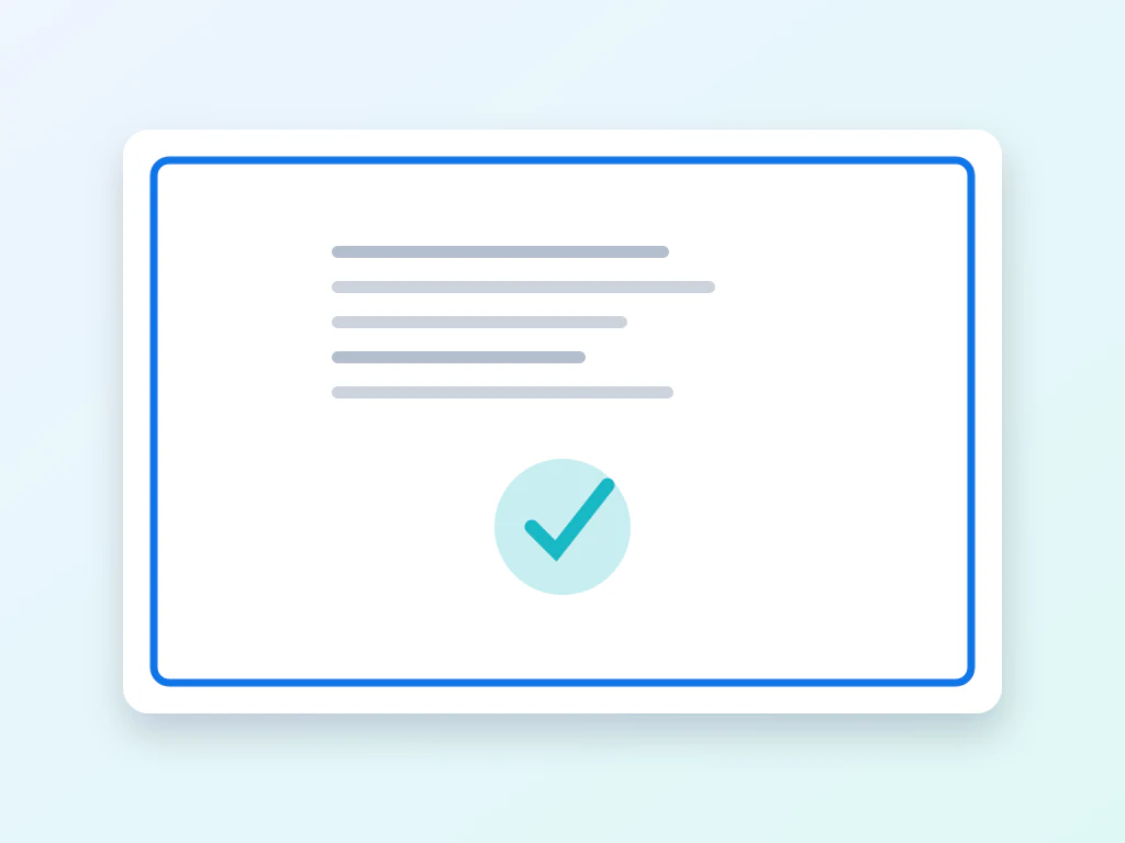 Illustration: Recipient details arranged into a certificate.