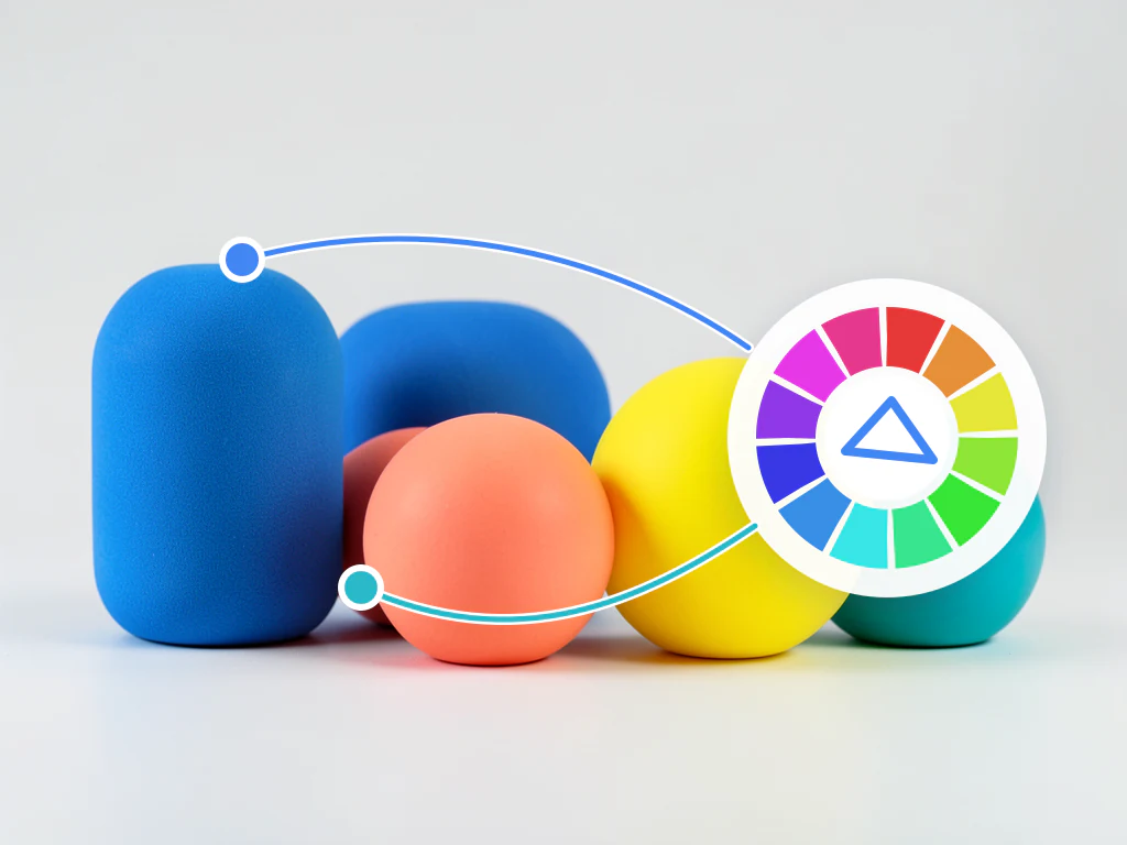 Illustration: Color relationships displayed on a color wheel.