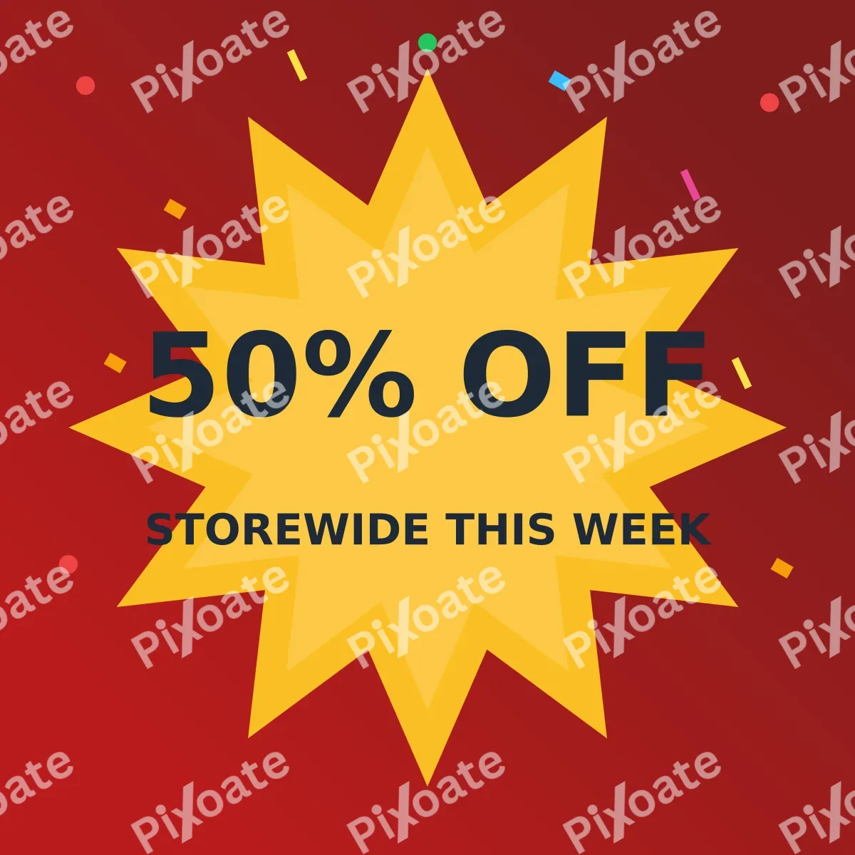 50 Percent Off 50 Percent Off — editable red advertisement template, instagram post