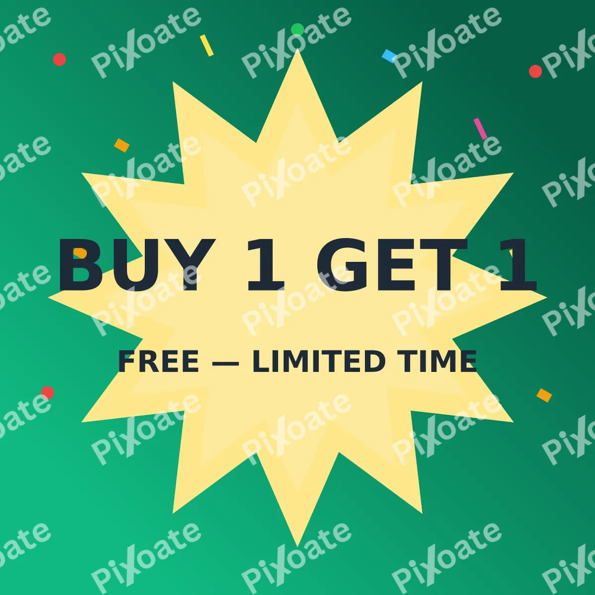 Buy 1 Get 1 — editable green advertisement template, instagram post