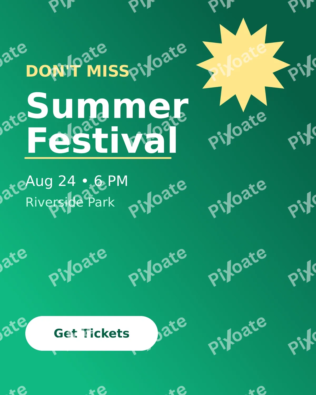 Event Promo Event Promo — editable green advertisement template, instagram portrait