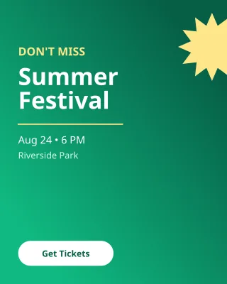 Event Promo — editable green advertisement template, instagram portrait