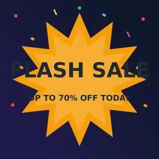 Flash Sale Flash Sale — editable blue advertisement template, instagram post