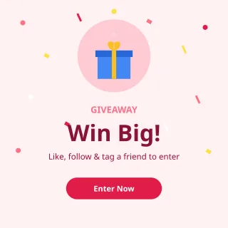 Giveaway — editable white advertisement template, instagram post