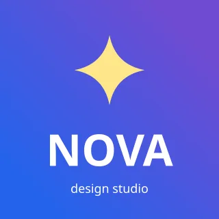 Logo Badge — editable purple advertisement template, logo / badge