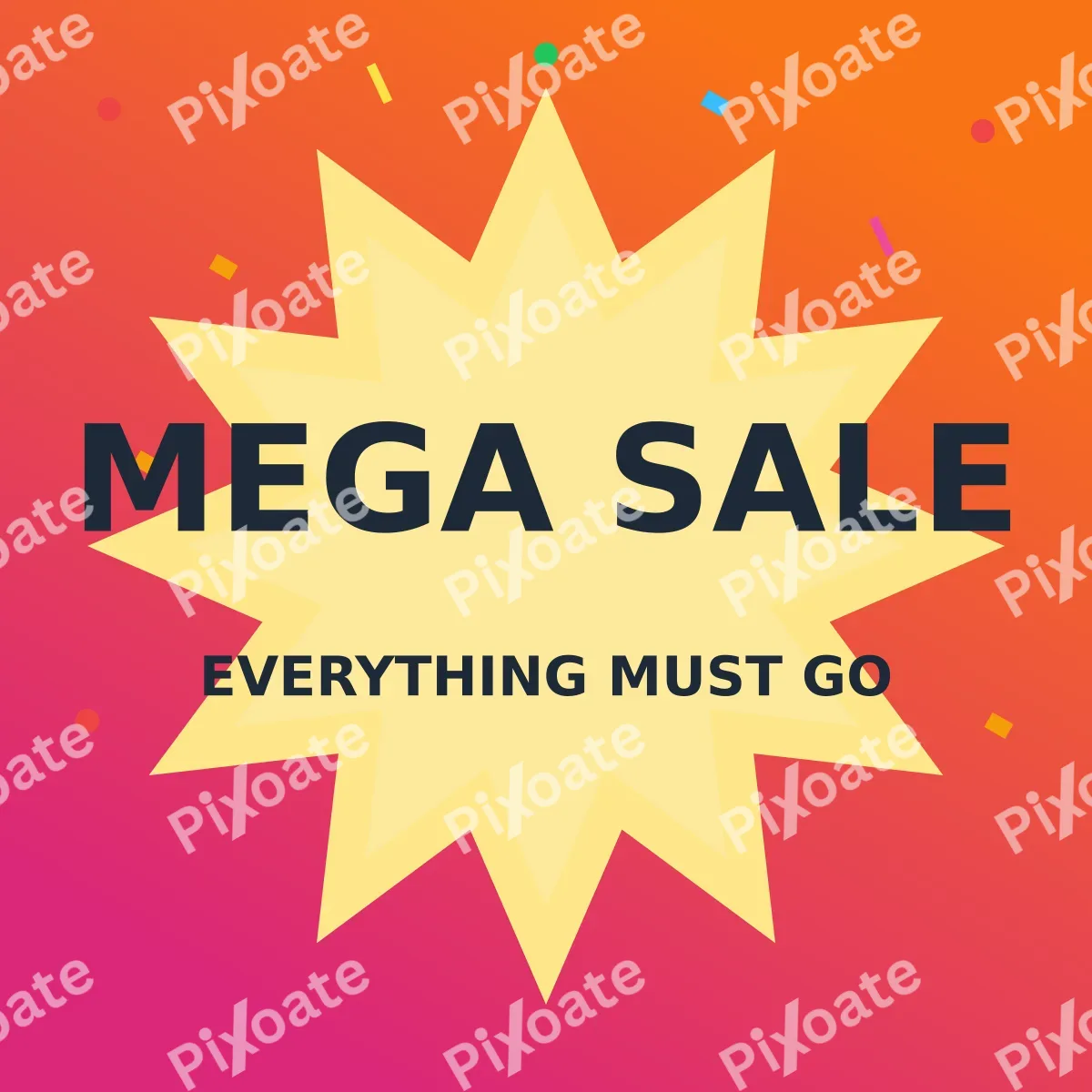 Mega Sale Mega Sale — editable pink advertisement template, instagram post