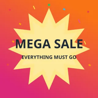 Mega Sale — editable pink advertisement template, instagram post