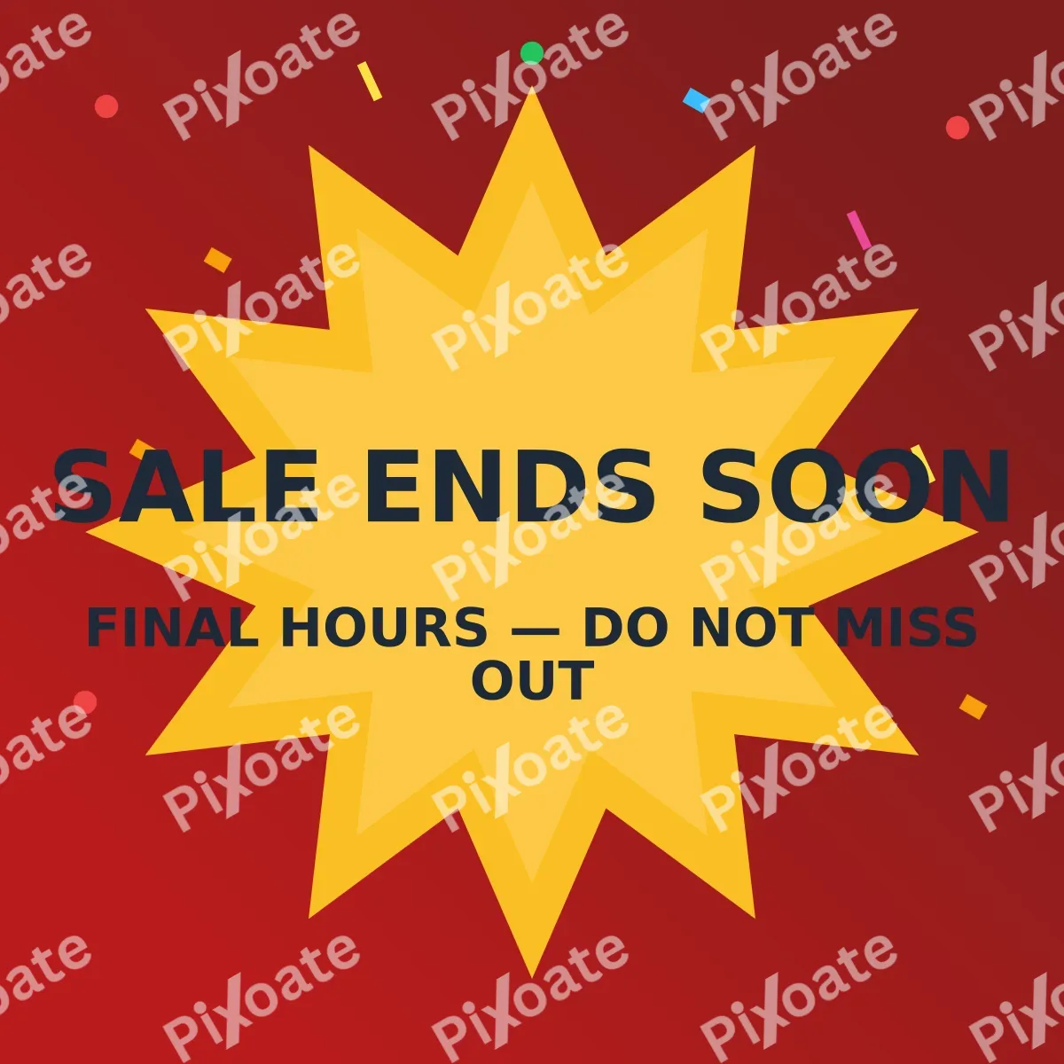Sale Ends Soon Sale Ends Soon — editable red advertisement template, instagram post