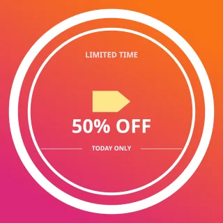 Sale Stamp — editable pink advertisement template, instagram post