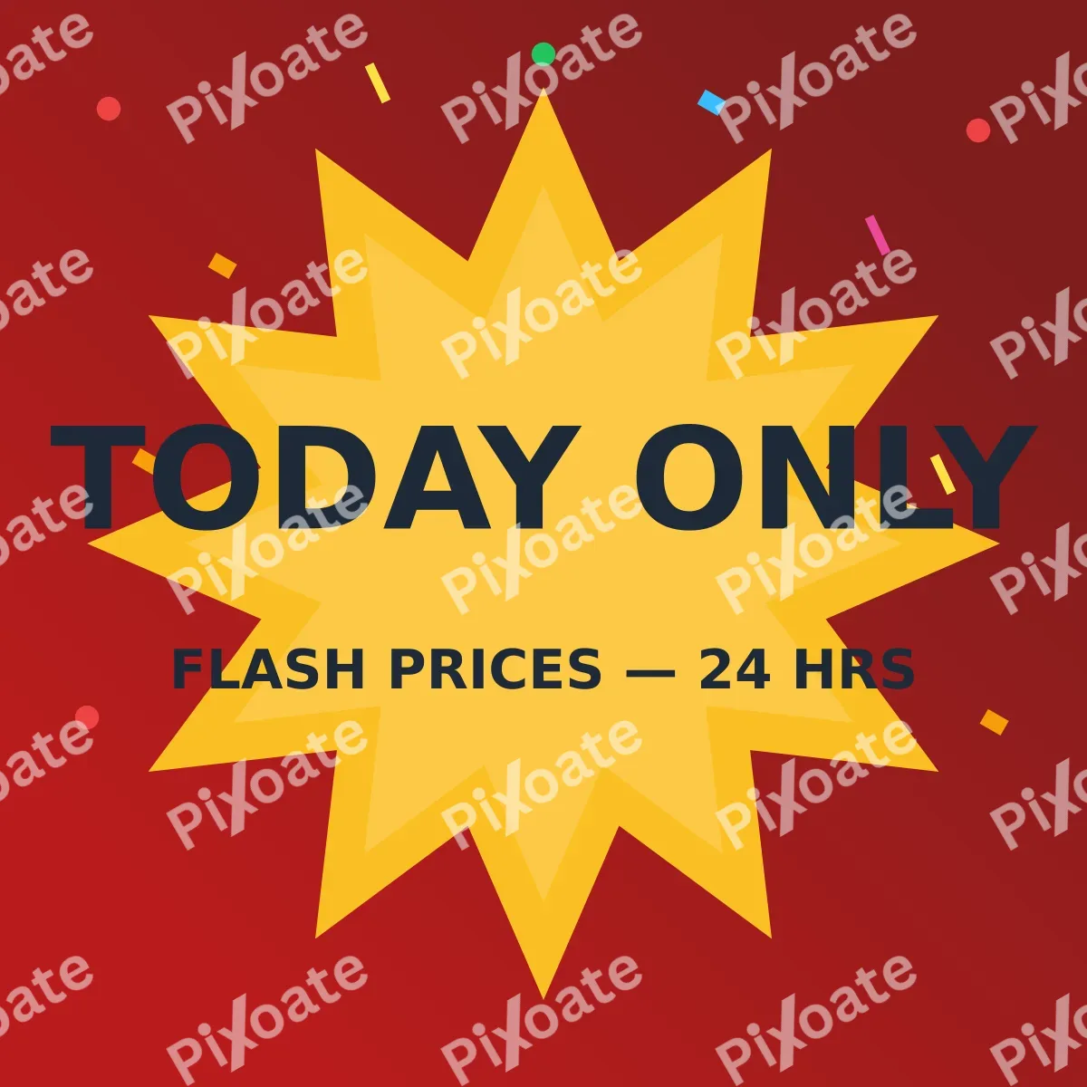 Today Only Today Only — editable red advertisement template, instagram post