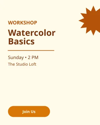 Art Workshop — editable white creator template, instagram portrait