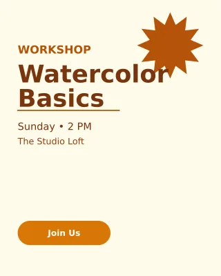 Art Workshop — editable white creator template, instagram portrait