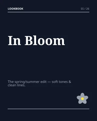 Fashion Lookbook — editable blue creator template, instagram portrait