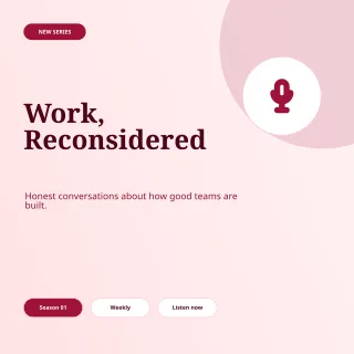 Podcast Premiere Cover — Burgundy Studio — editable white creator template, instagram post